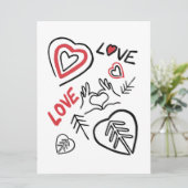 Kaart harten motieven in tags stijl (Staand voorkant)