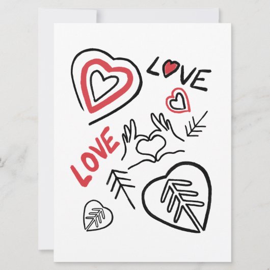 Kaart harten motieven in tags stijl (Voorkant)