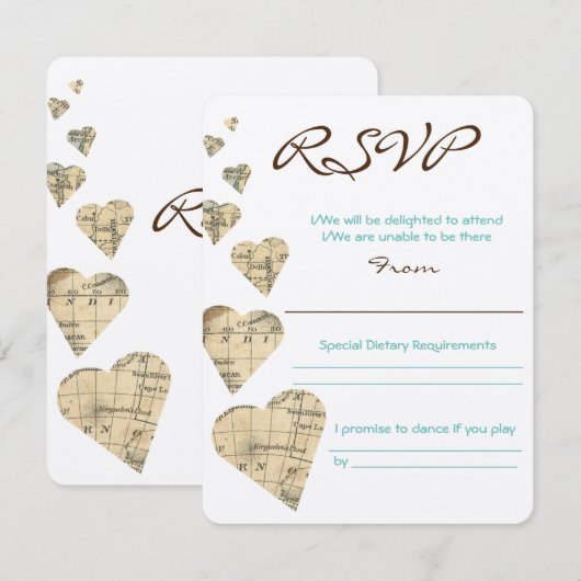  Kaart Harten RSVP (Voorkant / Achterkant)