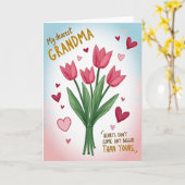 Kaart 'Harten voor oma' (Gele Bloem)