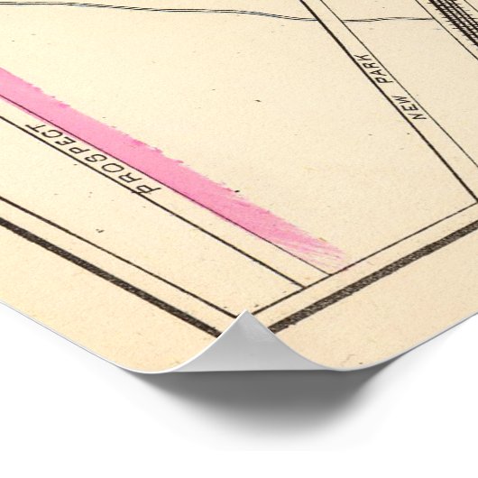  kaart Hartford Connecticut (1893) Poster (Hoek)