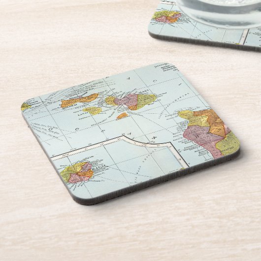 Kaart: Hawaii, 1905 Drankjes Onderzetter (Linkerzijde)