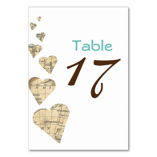  kaart Hearts Tabel Nummer (Achterkant)