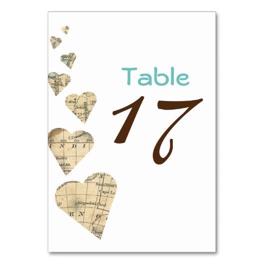  kaart Hearts Tabel Nummer (Voorkant)