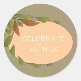 Kaart herfst leveer ronde sticker