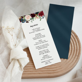 Kaart herfst Rustic Dazzling Burgundy Dinner Menu