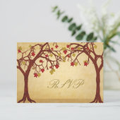 Kaart herfst Trees Wedding RSVP Response (Staand voorkant)