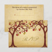 Kaart herfst Trees Wedding RSVP Response (Voorkant / Achterkant)