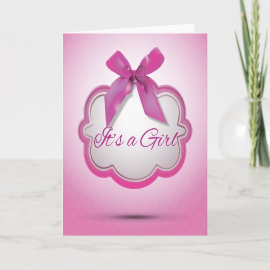 Kaart, het is een meisje. aankondiging (Voorkant)