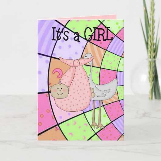 Kaart Het is een meisje Nieuwe Baby Aankondiging (Voorkant)