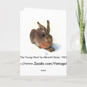 Kaart:  Het konijn Feestdagen Kaart (Achterkant)