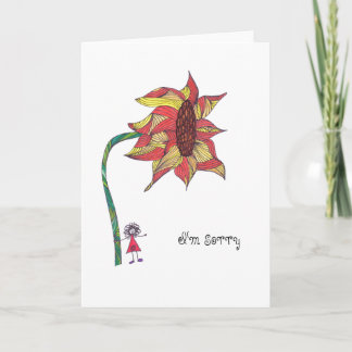 Kaart - Het spijt me met zonnebloem