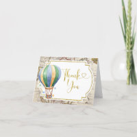kaart Hete Luchtballon Baby shower Gevouwen
