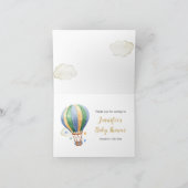  kaart Hete Luchtballon Baby shower Gevouwen (Binnen)