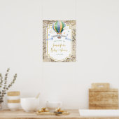  kaart Hete Luchtballon Baby shower Welkom Poster (Keuken)