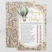  Kaart Hete Luchtballon Douche Mama of Papa (Voorkant / Achterkant)