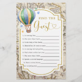  kaart Hete Luchtballon Douche Vind de gast (Voorkant)