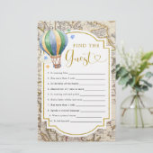  kaart Hete Luchtballon Douche Vind de gast (Staand voorkant)