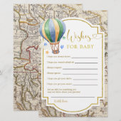  Kaart Hete Luchtballon Douche Wishes voor Baby (Voorkant / Achterkant)