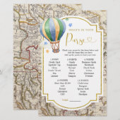 kaart Hete Luchtballon Wat in uw tas (Voorkant / Achterkant)