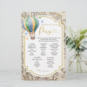  kaart Hete Luchtballon Wat in uw tas (Staand voorkant)