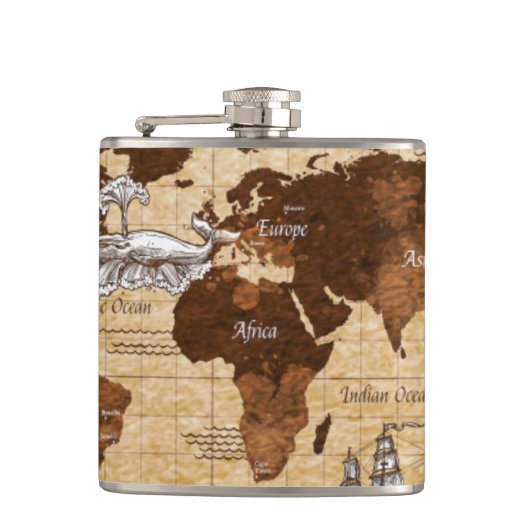 kaart heupfles (Voorkant)