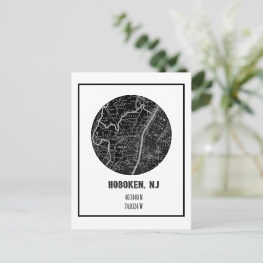 kaart Hoboken New Jersey (Staand voorkant)