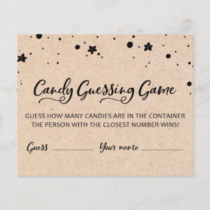 KAART Hoeveel Snoepjes in het Jar Baby shower Game