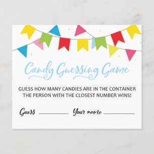KAART Hoeveel Snoepjes in het Jar Baby shower Game