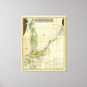 Kaart Hokkaido, Sakhalin & Kuril Islands (1854) Canvas Afdruk