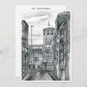 Kaart, hoofdstad Sofia van Bulgarije Bedankkaart (Voorkant / Achterkant)