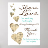  kaart Hoorthashtag Weddenschap Poster (Voorkant)