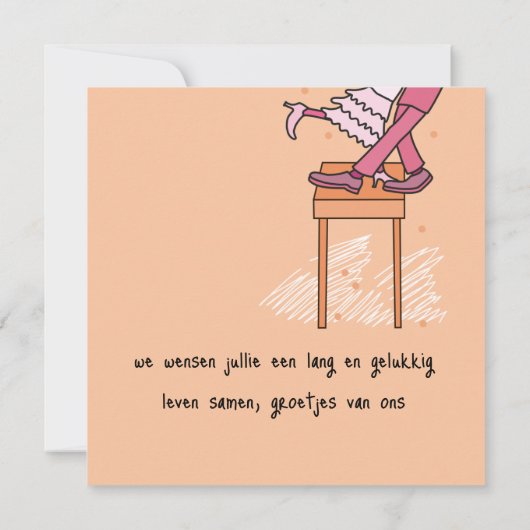 kaart huwelijk felicitatie uitnodiging (Achterkant)