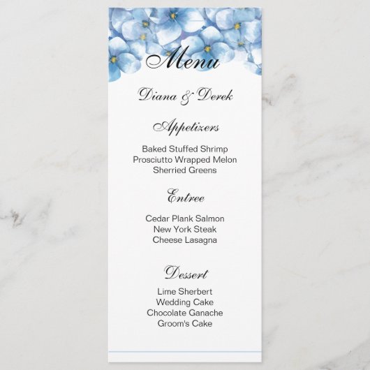 Kaart Hydrangea Menu (Voorkant)