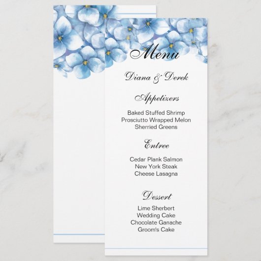Kaart Hydrangea Menu (Voorkant / Achterkant)