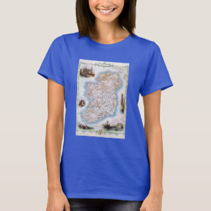 Kaart: Ierland, 1851 T-shirt