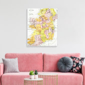 KAART: IERLAND, c1890 Canvas Afdruk (Insitu (Woonkamer))
