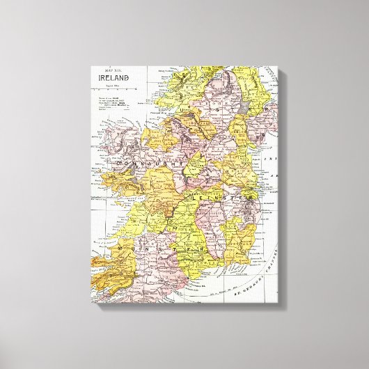 KAART: IERLAND, c1890 Canvas Afdruk (Voorkant)