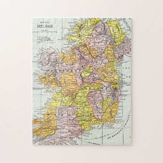 KAART: IERLAND, c1890 Legpuzzel (Verticaal)