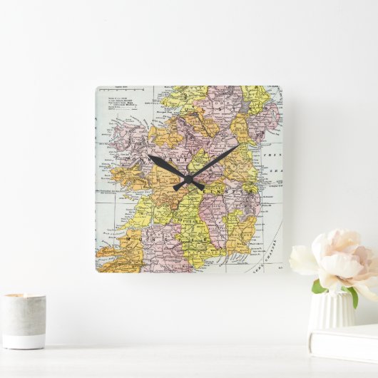 KAART: IERLAND, c1890 Vierkante Klok (Huis)