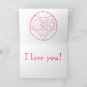 Kaart: Ik houd van u - Roze Hart Feestdagen Kaart (Binnen)