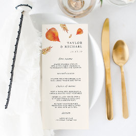 Kaart in het herfst Leaves Wedding Menu