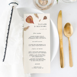 Kaart in het herfst Leaves Wedding Menu
