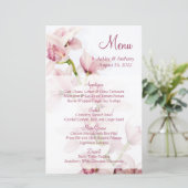 Kaart in het menu Pink Cymbidium Orchid Floral Wed (Staand voorkant)