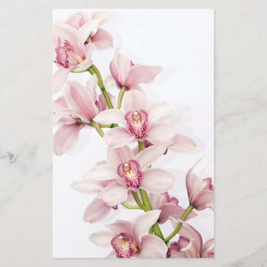 Kaart in het menu Pink Cymbidium Orchid Floral Wed (Achterkant)