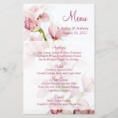 Kaart in het menu Pink Cymbidium Orchid Floral Wed (Voorkant)