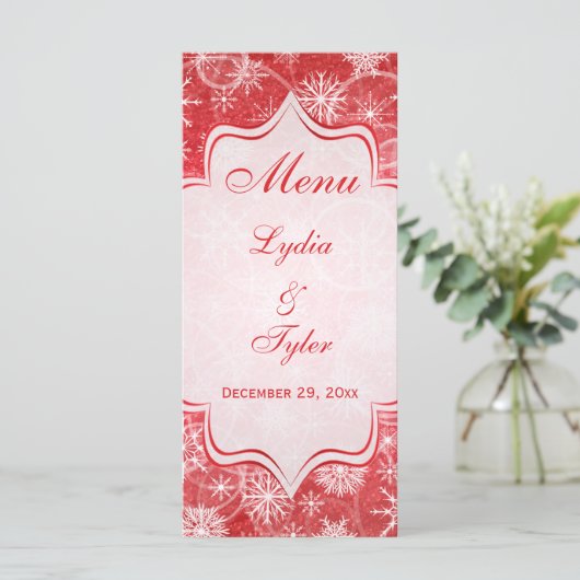 Kaart in het menu Rood- en witsneeuwvlokken (Staand voorkant)