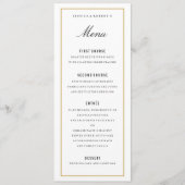 Kaart in het menu Solide rand Elegant Wedding (Voorkant)