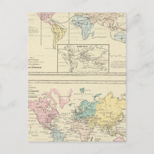 Kaart in kleur van de Wereld