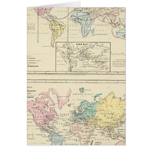 Kaart in kleur van de Wereld (Voorkant)